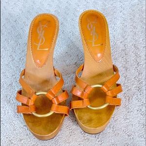 Ysl wooden heels